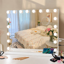 Tuocal Hollywood Vanity Mirror with Lights, 80×60cm Lighted Makeup Mirror with 18 Dimmable Led Bulbs, 3 Lighting Modes, USB Output Port Smart Touch Screen Control for Bedroom, Dressing Room