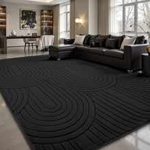 SWEES ラグマット カーペット275x370cm 約7畳 全厚約2cm 滑り止め付 洗える 防音 抗菌 防臭 3D 半円模様 ラグマット、リビングルーム用特大、防ダニ さらフワ触感 北欧 おしゃれ 簡単に掃除 洗濯機洗い可能 滑り止めショートパイルラグ カーペット マット 寝室用 オールシーズン対応 乳白色