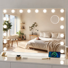 Tuocal Hollywood Vanity Mirror with Lights, 80×60cm Lighted Makeup Mirror with 18 Dimmable Led Bulbs, 3 Lighting Modes, USB Output Port Smart Touch Screen Control for Bedroom, Dressing Room
