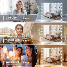 Tuocal Hollywood Vanity Mirror with Lights, 80×60cm Lighted Makeup Mirror with 18 Dimmable Led Bulbs, 3 Lighting Modes, USB Output Port Smart Touch Screen Control for Bedroom, Dressing Room