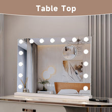Tuocal Hollywood Vanity Mirror with Lights, 80×60cm Lighted Makeup Mirror with 18 Dimmable Led Bulbs, 3 Lighting Modes, USB Output Port Smart Touch Screen Control for Bedroom, Dressing Room