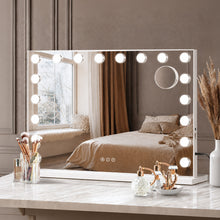Tuocal Hollywood Vanity Mirror with Lights, 80×60cm Lighted Makeup Mirror with 18 Dimmable Led Bulbs, 3 Lighting Modes, USB Output Port Smart Touch Screen Control for Bedroom, Dressing Room