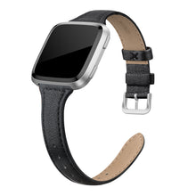 SWEES Leather Bands Compatible with Fitbit Versa 2 / Fitbit Versa Lite & SE/Fitbit Versa, Slim Thin Genuine Leather Replacement Strap for Versa Women (5.5" - 7.9")