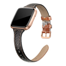 SWEES Leather Bands Compatible with Fitbit Versa 2 / Fitbit Versa Lite & SE/Fitbit Versa, Slim Thin Genuine Leather Replacement Strap for Versa Women (5.5" - 7.9")