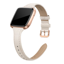 SWEES Leather Bands Compatible with Fitbit Versa 2 / Fitbit Versa Lite & SE/Fitbit Versa, Slim Thin Genuine Leather Replacement Strap for Versa Women (5.5" - 7.9")