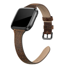 SWEES Leather Bands Compatible with Fitbit Versa 2 / Fitbit Versa Lite & SE/Fitbit Versa, Slim Thin Genuine Leather Replacement Strap for Versa Women (5.5" - 7.9")