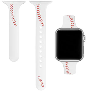 SWEES Sport Band Compatible with Apple Watch 38mm 40mm 42mm 44mm, Slim Soft Silicone Men Women Large Small Wristbands Baseball Strap for Apple iWatch Series 5, 4, 3, 2, 1 Nike+, Sport & Edition Black, White, Gray