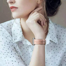 SWEES Leather Band Compatible for Apple Watch 38mm 40mm, Genuine Leather Shiny Bling Strap Compatible with iWatch Series 5/4/3/2/1 Women