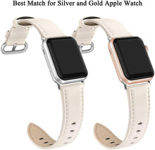 SWEES Leather Band Compatible for Apple Watch 38mm 40mm, Genuine Leather Soft Strap Compatible with iWatch Series 5/4/3/2/1 Women