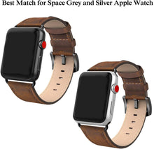 SWEES Leather Bands Compatible for iWatch 42mm 44mm, Genuine Leather Vintage Strap Compatible iWatch Series 5 4 3 2 1, Sports & Edition Men