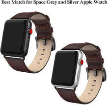 SWEES Leather Bands Compatible for iWatch 42mm 44mm, Genuine Leather Vintage Strap Compatible iWatch Series 5 4 3 2 1, Sports & Edition Men