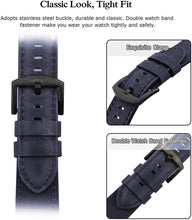 SWEES Leather Bands Compatible for iWatch 42mm 44mm, Genuine Leather Vintage Strap Compatible iWatch Series 5 4 3 2 1, Sports & Edition Men