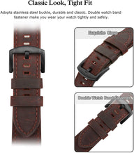 SWEES Leather Bands Compatible for iWatch 42mm 44mm, Genuine Leather Vintage Strap Compatible iWatch Series 5 4 3 2 1, Sports & Edition Men