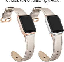 SWEES Leather Band Compatible for Apple Watch 38mm 40mm, Genuine Leather Soft Strap Compatible with iWatch Series 5/4/3/2/1 Women