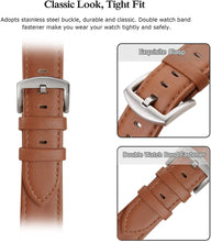 SWEES Leather Band Compatible for Apple Watch 42mm 44mm, Genuine Leather Replacement Strap Compatible with iWatch Series 5 4 3 2 1, Sports & Edition Men