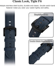 SWEES Leather Band Compatible for Apple Watch 42mm 44mm, Genuine Leather Replacement Strap Compatible with iWatch Series 5 4 3 2 1, Sports & Edition Men