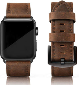 SWEES Leather Bands Compatible for iWatch 42mm 44mm, Genuine Leather Vintage Strap Compatible iWatch Series 5 4 3 2 1, Sports & Edition Men