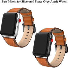 SWEES Leather Band Compatible for Apple Watch 42mm 44mm, Genuine Leather Replacement Strap Compatible with iWatch Series 5 4 3 2 1, Sports & Edition Men