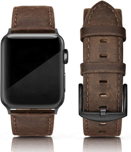 SWEES Leather Band Compatible for Apple Watch 42mm 44mm, Genuine Leather Vintage Strap Compatible iWatch Series 5, 4, 3, 2, 1, Sports & Edition Men