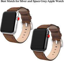SWEES Leather Bands Compatible for iWatch 42mm 44mm, Genuine Leather Vintage Strap Compatible iWatch Series 5 4 3 2 1, Sports & Edition Men