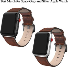 SWEES Leather Bands Compatible for iWatch 42mm 44mm, Genuine Leather Vintage Strap Compatible iWatch Series 5 4 3 2 1, Sports & Edition Men
