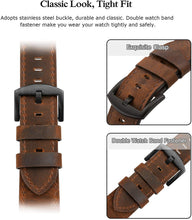 SWEES Leather Bands Compatible for iWatch 42mm 44mm, Genuine Leather Vintage Strap Compatible iWatch Series 5 4 3 2 1, Sports & Edition Men