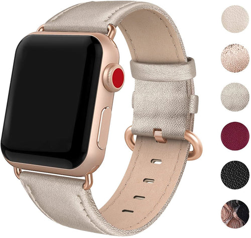 SWEES Leather Band Compatible for Apple Watch 38mm 40mm, Genuine Leather Soft Strap Compatible with iWatch Series 5/4/3/2/1 Women