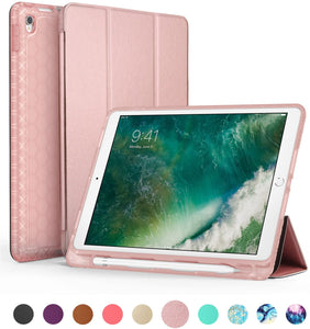 SWEES Compatible iPad Air (3rd Gen) 10.5" 2019 / iPad Pro 10.5 2017 Case, Slim Full Body Protective Smart Cover Leather Case Shockproof with Stand Built-in Apple Pencil Holder