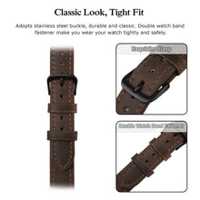 SWEES Leather Bands Compatible Fitbit Versa, Genuine Leather Slim Thin Dressy Strap Replacement Wristband Women Small, Retro Brown