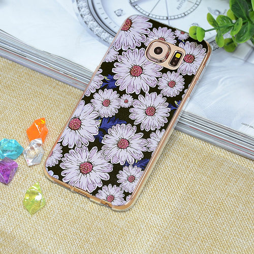 Galaxy S6 Case-3D Relief Printing Pattern-S-Daisies