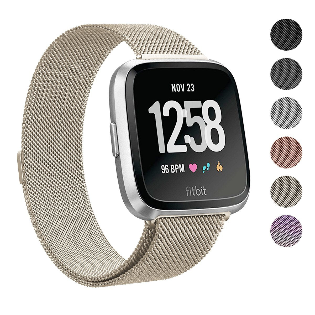 Fitbit Versa Stainless Steel Magnetic Milanese Replacement Band