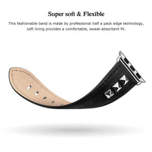 SWEES Genuine Leather Band Compatible for Apple Watch 38mm 40mm, Dressy Designer Bling Rivets Studs Bands Strap Compatible for iWatch Series 5, 4, 3, 2, 1, Sports & Edition Women, Black